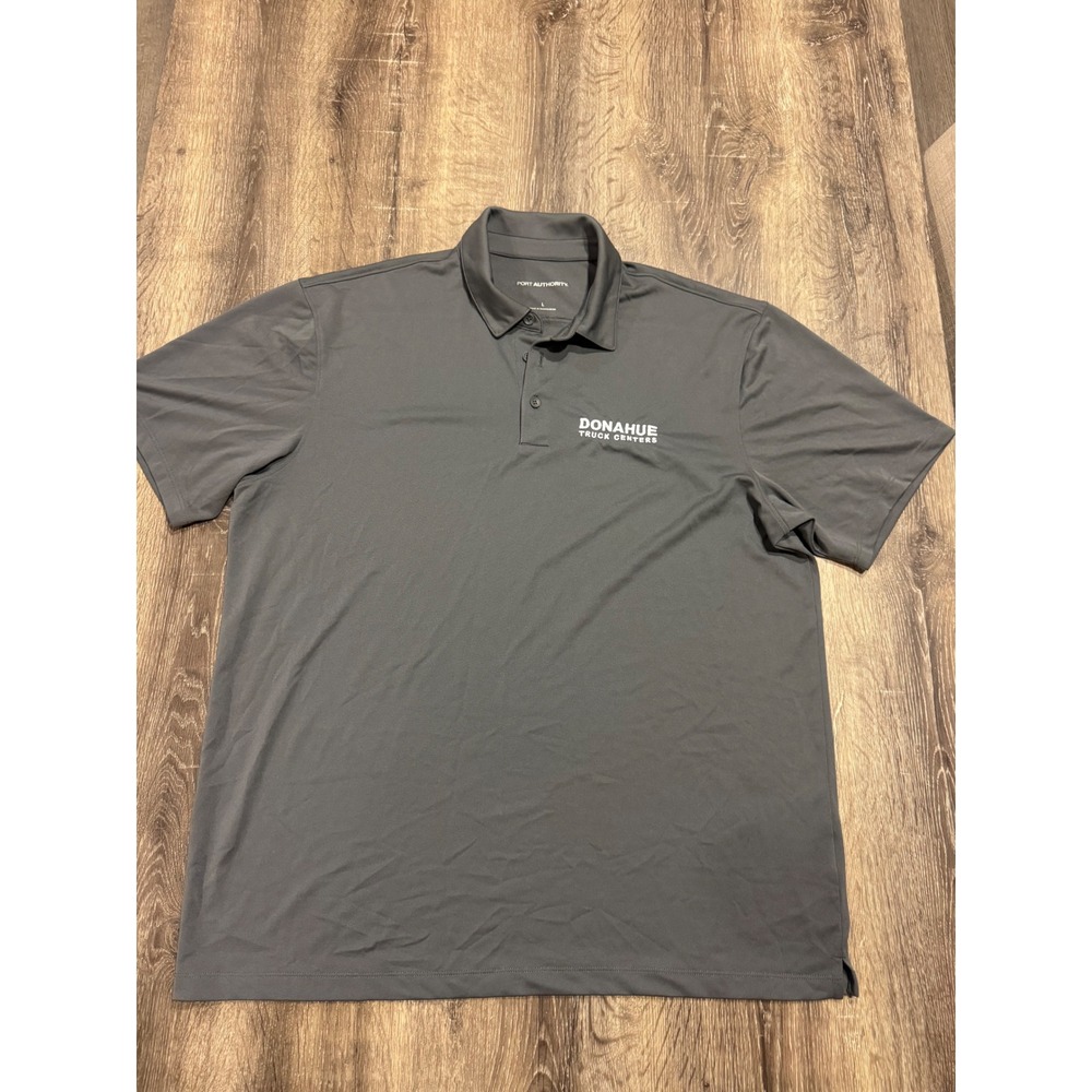 Port Authority Mens K750 Polo Shirt Gray Donahue Truck Centers Logo Size L